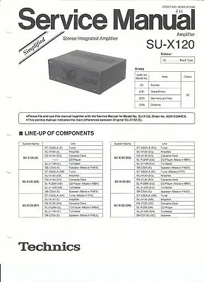 Kaufen Technics Original Service Manual Für SU-X 120  Ergänzung • 6.40€