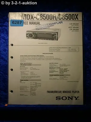 Kaufen Sony Service Manual MDX C8500 /C8500X Mini Disc Player  (#6287) • 15.99€
