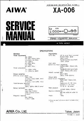 Kaufen Aiwa Service Manual Für XA- 006     Copy • 9.50€