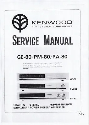 Kaufen Service Manual-Anleitung Für Kenwood GE-80,RA-80,PM-80  • 11€