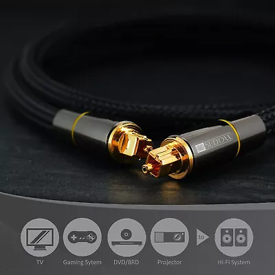 Kaufen 1,5m Premium Toslink Kabel Nylon & Metallstecker Optisches Digital SPDIF Audio • 8.99€