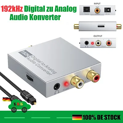 Kaufen 192kHz Audio Konverter Digital Zu Analog Adapter Koaxial Toslink Optisch Auf RCA • 17.99€