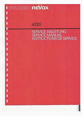 Kaufen Service Manual-Anleitung Für Revox A 720  • 20€