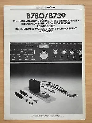 Kaufen Original REVOX B780 / B739 Netzferneinschaltung  Manual (from Collection) - TOP! • 39€