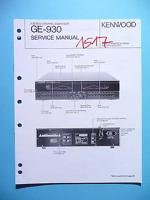 Kaufen Service Manual-Anleitung Für Kenwood GE-930 ,ORIGINAL • 10€