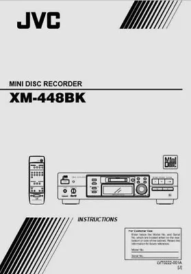 Kaufen JVC XM-448BK - Minidisc MD Recorder Deck Bedienungsanleitung - BENUTZERHANDBUCH  • 9.73€