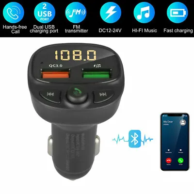 Kaufen FM Transmitter KFZ Bluetooth Dual USB Auto Ladegerät Für Handy Radio Adapter • 10.99€