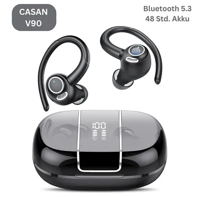 Kaufen TWS Bluetooth In-Ear Sport Kopfhörer, Kabelloses Headset, 50 Std. Akku Casan V90 • 48.70€