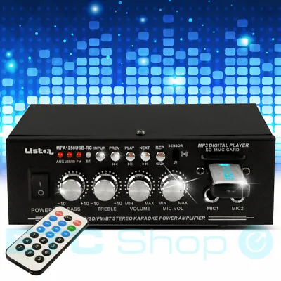 Kaufen Musik Audio Verstärker Stereo Anlage Karaoke USB MP3 Event SD Tuner Radio Set • 31.90€