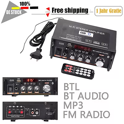 Kaufen Digital Stereo Verstärker Bluetooth HiFi Audio Power Amplifier FM SD USB Mic 12V • 27.99€