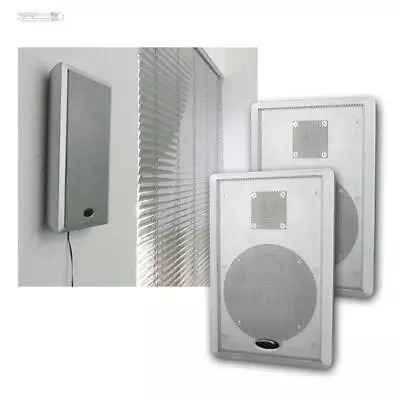 Kaufen Flat Panel Slim Fine Flach Wand Lautsprecher Paar Silber 2Wege Surround Stereo • 66.99€