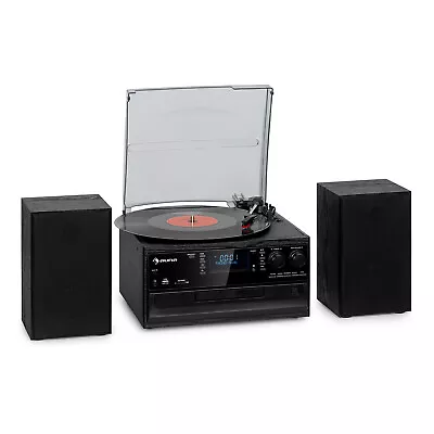 Kaufen Stereoanlage DAB+ Digitalradio Plattenspieler Bluetooth Boxen CD-Player Schwarz • 159.99€