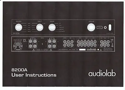 Kaufen Audiolab User Instructions Bedienungsanleitung Für 8200 A  Copy • 13€