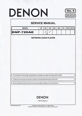 Kaufen Service Manual-Anleitung Für Denon DNP-720 AE  • 13.50€