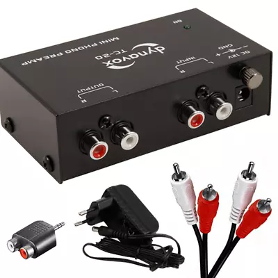 Kaufen Phono Vorverstärker Für Plattenspieler Dynavox TC-20 Mit Kabel Adapter Netzteil • 29.90€