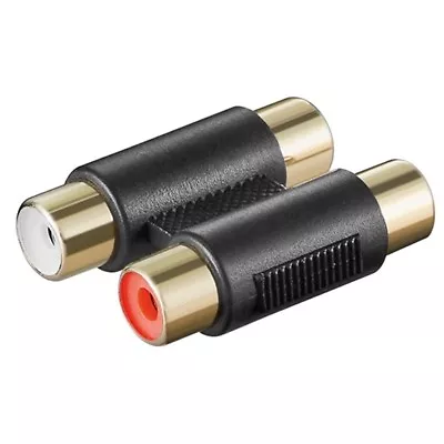 Kaufen Chinch Cinch RCA Adapter Verbinder Verbindung 2x Auf Buchse Kupplung Weiblich • 4.39€