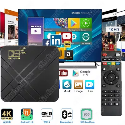 Kaufen Q96/D9 Smart TV BOX 4GB+32GB Android 11.0 Quad Core WIFI Netzwerk Media Player • 27.13€