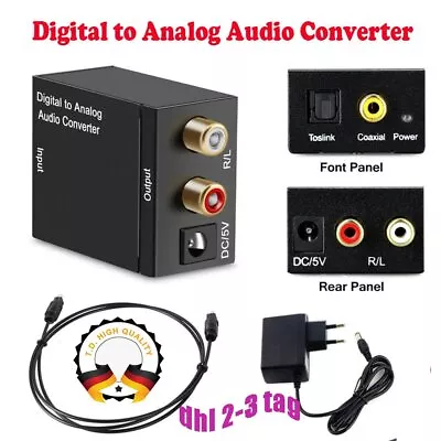 Kaufen Digital Zu Analog Audio Konverter Wandler Optisch Toslink Koaxial Auf RCA • 14.99€