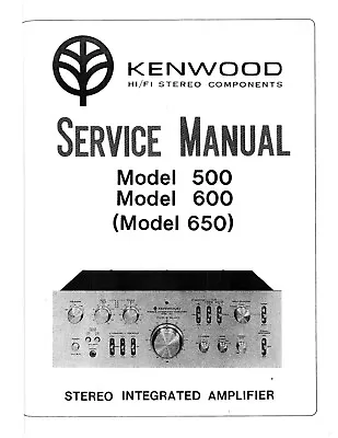 Kaufen Service Manual-Anleitung Für Kenwood Model 500, Model 600, Model 650  • 12€