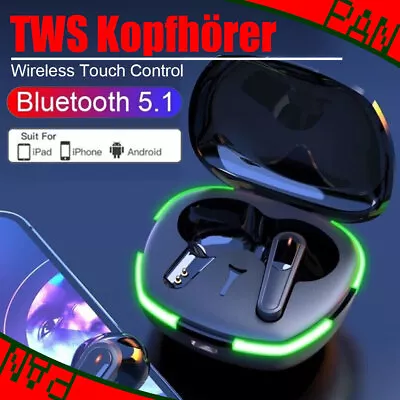 Kaufen TWS Kopfhörer Bluetooth 5.1 Wireless Touch Control In-Ear Ohrhörer HIFI Headset • 10.06€