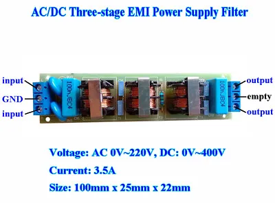 Kaufen AC/DC EMI Power Supply Filter Purifier Board Noise Impreity Filtering 3.5A • 10€