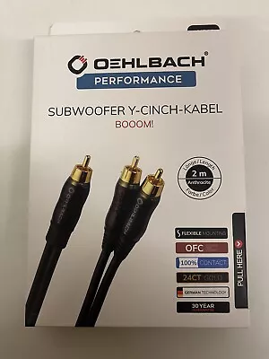 Kaufen Oehlbach BOOOM! Subwoofer Y-Cinch Kabel 2m Schwarz 24 Karat Vergoldet OFC Kupfer • 24.90€