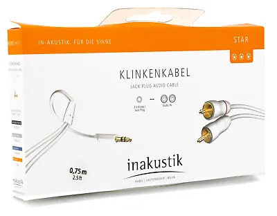 Kaufen Inakustik Star Klinkenkabel Audio 2 X Cinch 3,5mm Klinke Jack Plug 0,75m RCA 593 • 4.45€