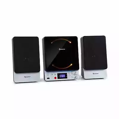 Kaufen Stereoanlage Microsystem Vertikal Radio Box CD MP3 Player Bluetooth USB Silber • 62.99€