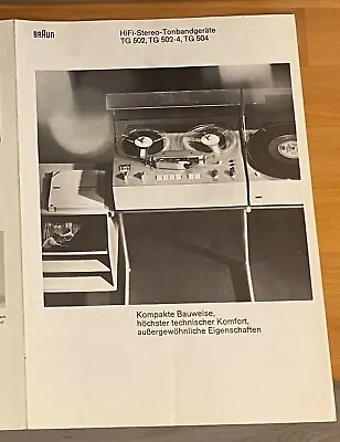 Kaufen BRAUN Prospekt  Tonbandgeräte , TG 502, TG 502-4, TG 504, TG 550 Vom 02.01.1967 • 1.50€