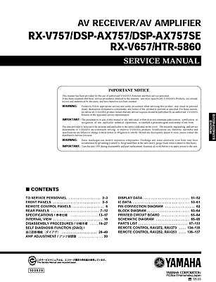 Kaufen Service Manual-Anleitung Für Yamaha RX-V757,RX-V657  • 12.50€