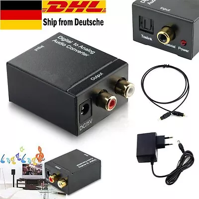 Kaufen DE Wandler Optisch Toslink Koaxial Auf RCA Digital Zu Analog Audio Konverter R/L • 14.99€
