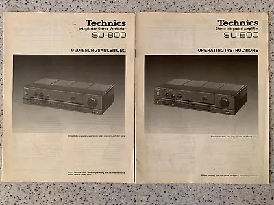 Kaufen Technics  SU-800 - 2 X  User Manuals - English/Dutch/German - Printed In Japan ! • 18€