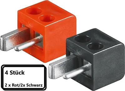Kaufen 4x Lautsprecher Stecker Mini DIN Winkel 2x Rot 2x Schwarz Schraubbar KFZ 11250 • 3.98€