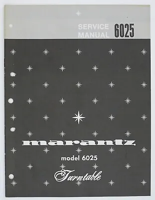 Kaufen Original Marantz 6025 Turntable/Plattenspieler Service-Manual/Diagram/Parts O125 • 17.50€