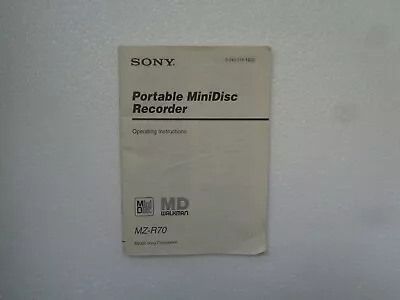 Kaufen Original User Manual For Portable Minidisc Recorder SONY MZ-R70 In English - VG+ • 4.99€