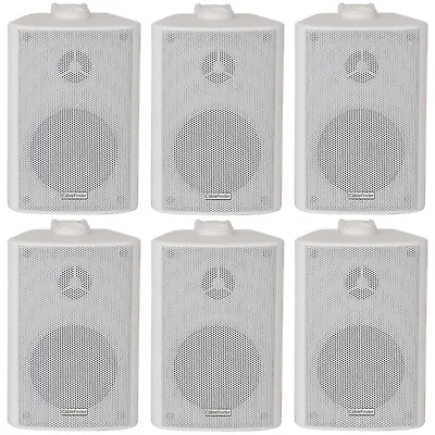 Kaufen 6x 60W 2-Wege Weiße Wandmontage Stereo Lautsprecher 3  8Ohm Mini Hintergrund Musik • 118.12€