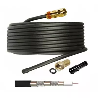 Kaufen 5m Koaxialkabel 135dB Sat Koax Kabel Außenbereich DIGITAL SAT 4K UHD Schwarz WSG • 8.99€