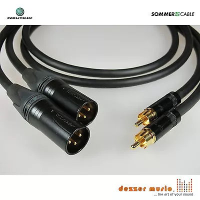 Kaufen 2x 0,3m Adapterkabel GALILEO NEUTRIK Gold/XLR Male Cinch /Sommer Cable 0,30m TOP • 32.90€