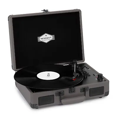 Kaufen Retro Schallplattenspieler Lautsprecher Bluetooth Koffer Plattenspieler Grau • 53.99€