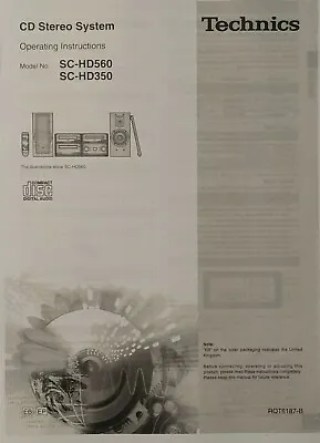 Kaufen Technics SC-HD560/SC-HD350 Mini-System - Bedienungsanleitung - BENUTZERHANDBUCH  • 10.69€