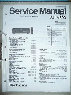 Kaufen Service Manual Technics SU-V500 Amplifier,ORIGINAL • 11.70€