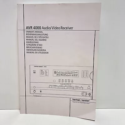 Kaufen Harman Kardon - Bedienungsanleitung Zu AVR 4000 Audio/ Video Receiver - GUT • 29.95€