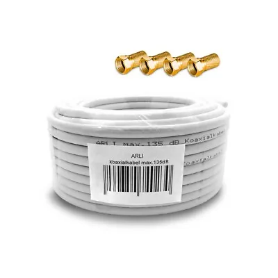 Kaufen HD Sat Kabel 15 M Koaxialkabel 135 DB 4 F Stecker Gold Koax Digital Antennen 4K • 8.75€