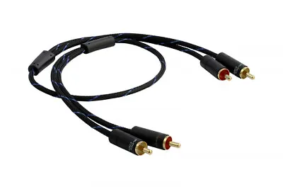 Kaufen Black Connect Cinch Stereo Slim 1m HiFi Cinchkabel Verstärker CD Tuner Endstufe  • 23.90€