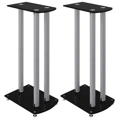 Kaufen Lautsprecher-Ständer 2 Stk. Schwarz & Silbern Hartglas 3 Säulen • 92.90€