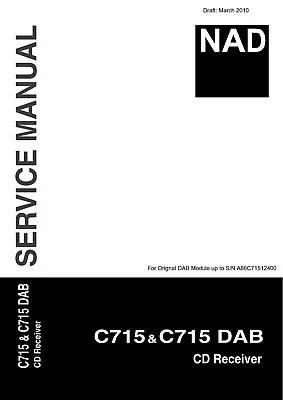 Kaufen Service Manual-Anleitung Für NAD C 715  • 14€