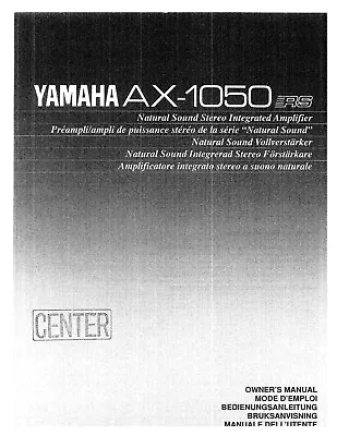 Kaufen Bedienungsanleitung-Operating Instructions Für Yamaha AX-1050  • 9€