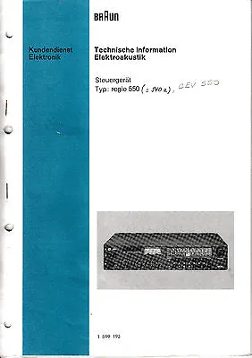 Kaufen Service Manual-Anleitung Für Braun Regie 550/550 Digital/Regie 540 E/CEV 550  • 12.50€