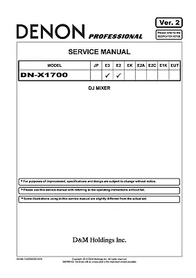 Kaufen Service Manual-Anleitung Für Denon DN-X1700  • 17€