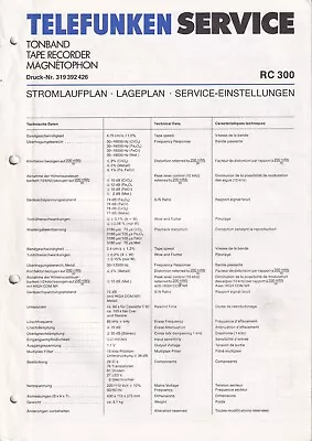 Kaufen Service Manual-Anleitung Für Telefunken RC 300  • 12€